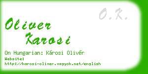 oliver karosi business card